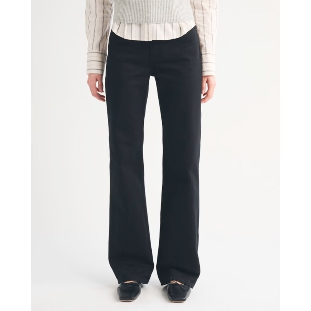 A&F High Rise 90s Relaxed Jean Denim No Fade Black 28 Short‎ Casual Office